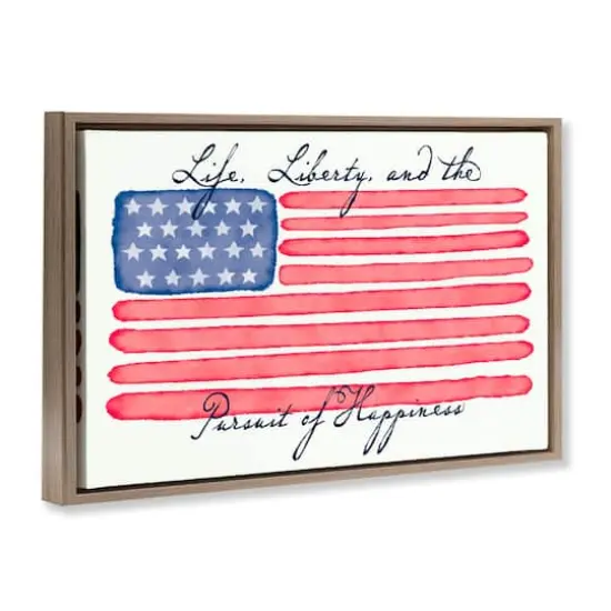 Stupell Industries All American Patriotic Phrase Floater Framed Art Brown {4}