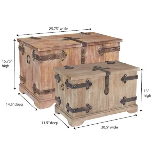 Household Essentials Hinge Decorative Trunk (Set of 2) {4}