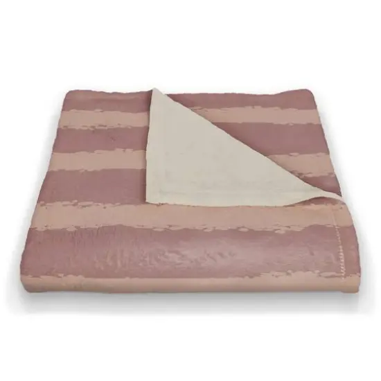 Stripes Coral Fleece Blanket Pink {3}