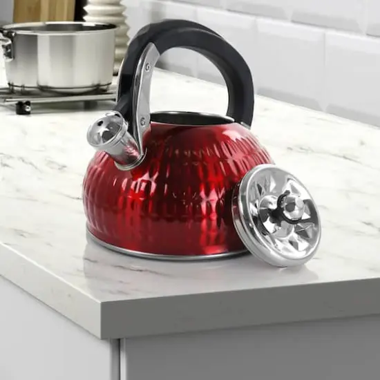 MegaChef 3L Red Stovetop Whistling Kettle {4}