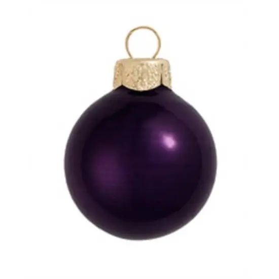 Whitehurst 4ct. 5" Pearl Glass Ball Ornaments Purple Pearl {1}