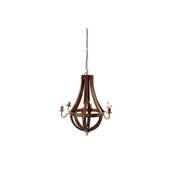 Hello Honey&reg; 30'' Gold Wood & Metal Chandelier {7}