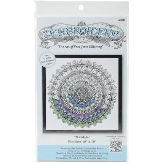 Design Works™ Zenbroidery™ Mandala Stamped Embroidery Kit {4}