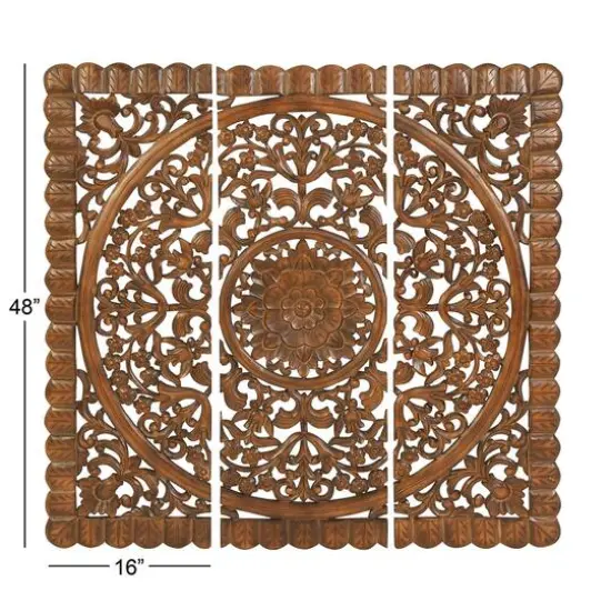 Brown Wood Traditional Wall D&eacute;cor Set {7}