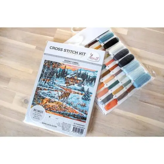 Luca-S Snowy Cabin Counted Cross Stitch Kit {4}