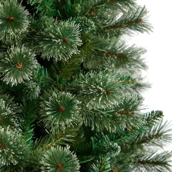 8ft. Pre-Lit Wisconsin Snow Tip Pine Artificial Christmas Tree, Clear LED Lights {6}