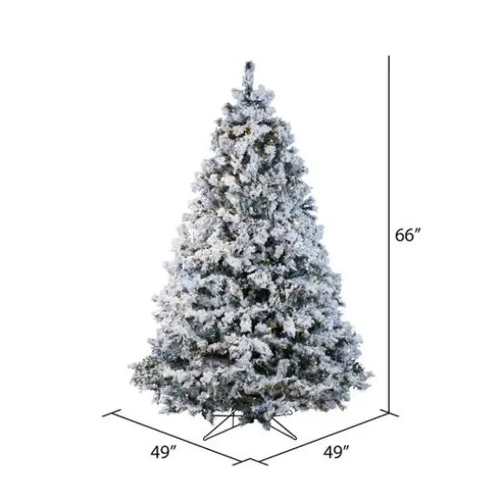 5.5ft. Pre-Lit Flocked Alaskan Pine Artificial Christmas Tree, Warm White LED Dura-Lit&reg; Lights {4}