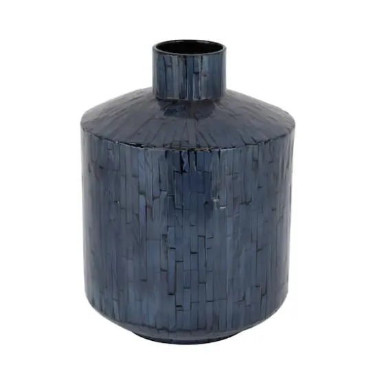 Blue Shell Contemporary Vase, 9" x 9" x 9" {1}