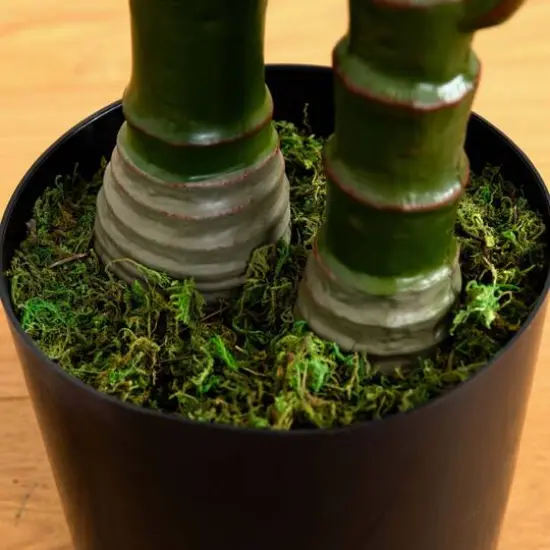 9ft. Potted Green UV Resistant Artificial Double Robellini Palm Tree {7}