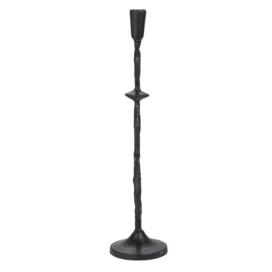 Hello Honey&reg; Black Decorative Cast Metal Taper Candle Holder {6}