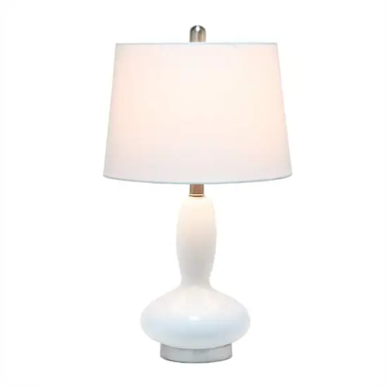 Lalia Home 23.5" Glass Dollop Table Lamp with White Fabric Shade {3}