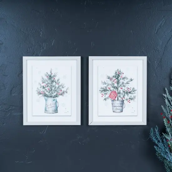 Potted Pine Tree Wall Art Set {3}
