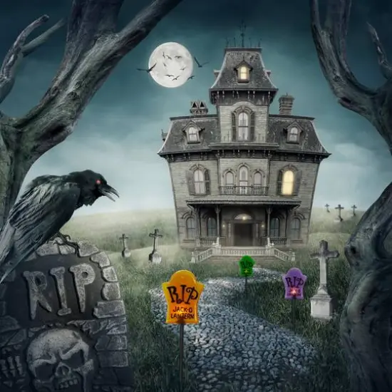 3ct. Tombstone Halloween Pathway Markers {3}