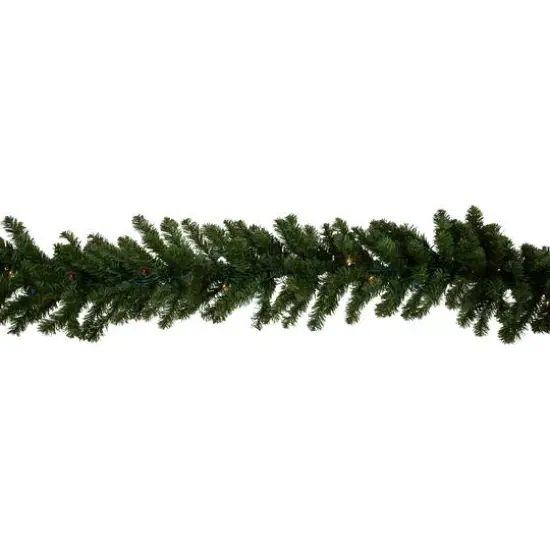 9ft. Pre-Lit Canadian Pine Christmas Garland {11}