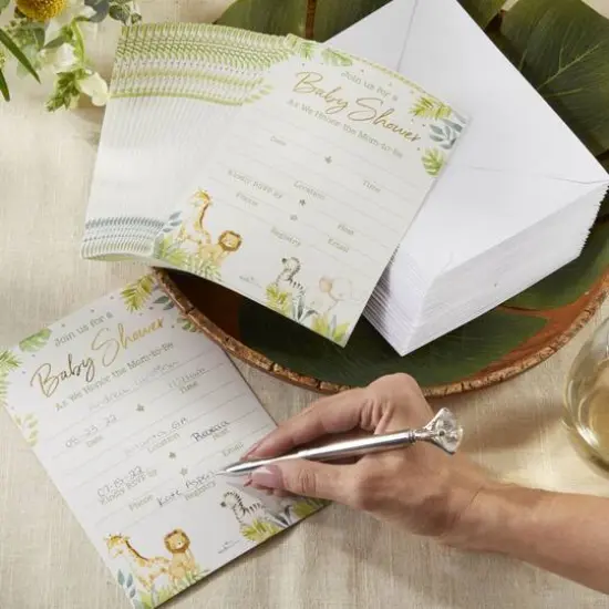 Kate Aspen Safari Baby Shower Invitation & Thank You Card Bundle Set {7}