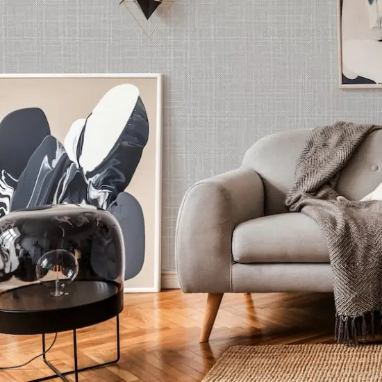 Simplify Gray Linen Adhesive Wallpaper {4}