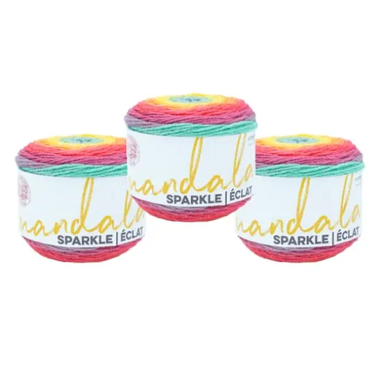 3 Pack Lion Brand&reg; Mandala&reg; Sparkle Yarn Crux {1}