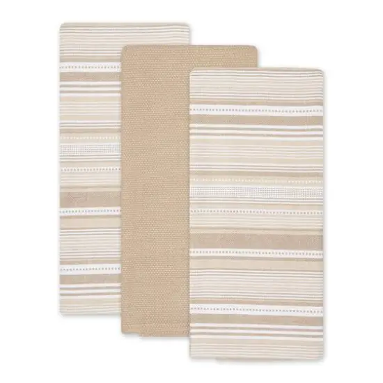DII&reg; Urban Stripe Dish Towels, 3ct. Stone {6}