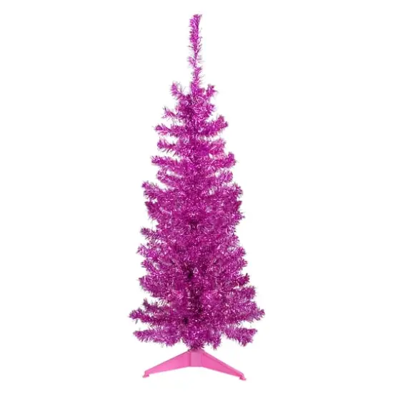 4ft. Unlit Pink Tinsel Artificial Christmas Tree {1}