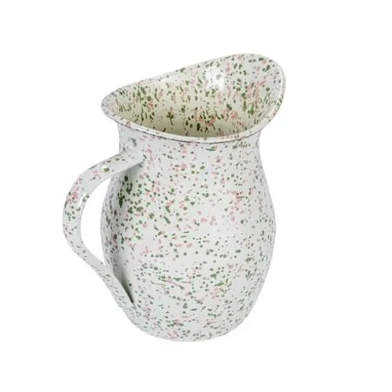 Hello Honey® 6.5" Mint & Pink Splatterware Enameled Metal Pitcher {1}