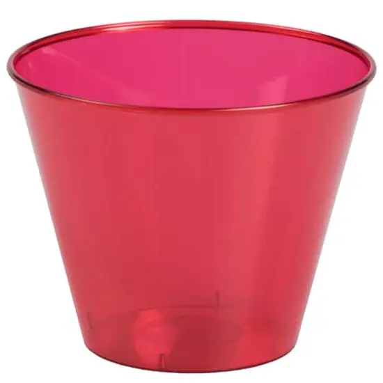 JAM Paper 9oz. Clear Plastic Cups, 72ct. Red {1}