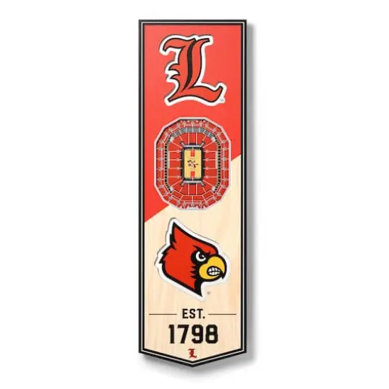 NCAA 6" x 19" StadiumView 3D Banner Louisville Cardinals {1}