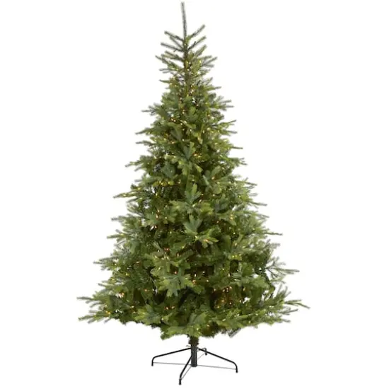 8ft. Pre-Lit North Carolina Spruce Artificial Christmas Tree, Clear LED Lights {1}