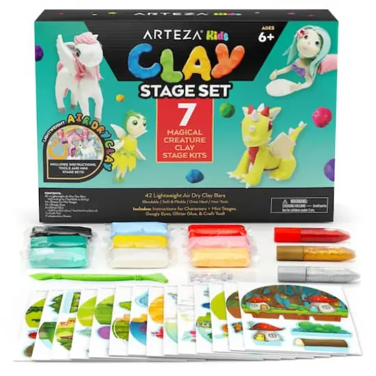 Arteza&reg; Kids Magical Creatures Small Stage Clay Kit, 74 pcs {1}
