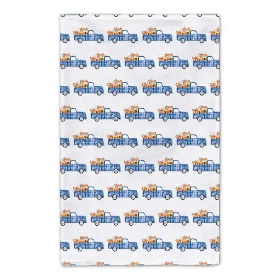 Blue Thanksgiving Truck Tea Towel Set {6}