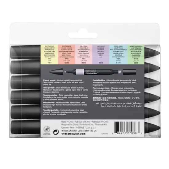 Winsor & Newton&trade; Promarker&trade; Pastel Tone 6 Color Marker Set {3}