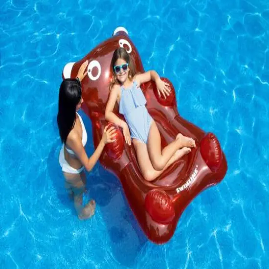 Swimline 60" Inflatable Red Gummy Bear Pool Float {5}