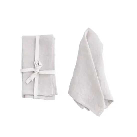 Hello Honey&reg; 18" Square Stonewashed Linen Dinner Napkins, 4ct. Ivory {7}