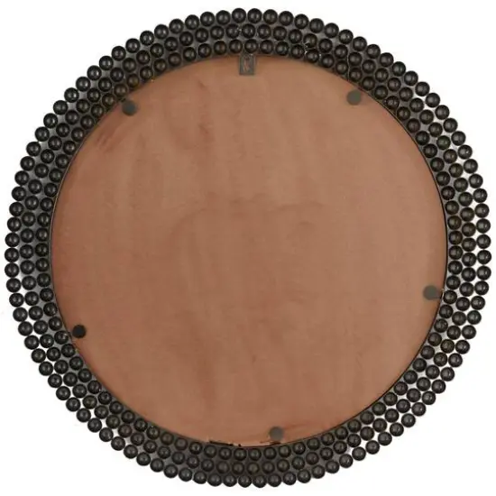 CosmoLiving by Cosmopolitan Black Metal Ball Wall Mirror with Beaded Detailing 32" x 1" x 32" {5}
