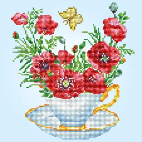 Diamond Dotz&reg; Teatime Poppies Diamond Painting Kit {1}