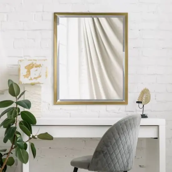 Head West Classic Gold Metal Framed Wall Mirror - 40" x 30" {3}