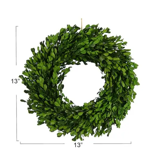Hello Honey&reg; 13" Green Boxwood Wreath {5}