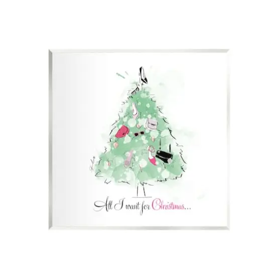 Stupell Industries All I Want for Christmas Fashion Wall Plaque Art {1}