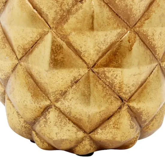 Gold Polystone Traditional Decorative Pineapple , 18" x 7" x 7" {4}