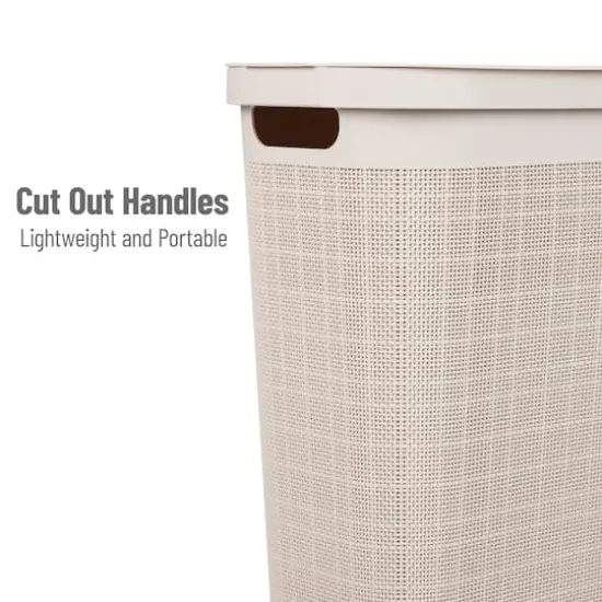 Mind Reader 23.5" Plastic Slim Laundry Hamper Ivory {5}