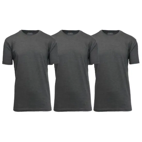 Galaxy By Harvic Crew Neck Men's T-Shirt 3 Pack Charcoal {1}