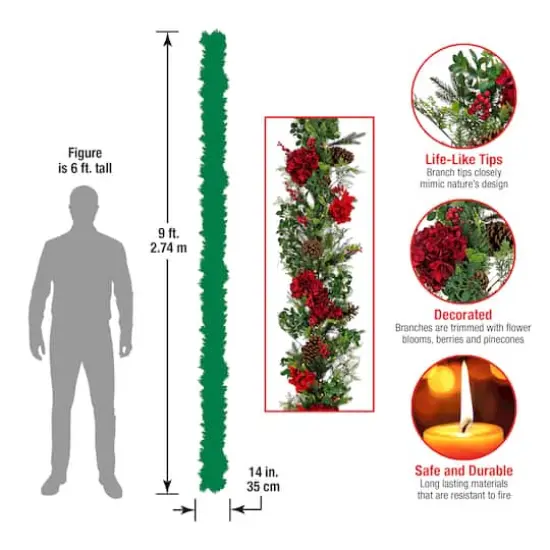 9ft. Decorated Vienna Waltz Garland with LED Lights {8}