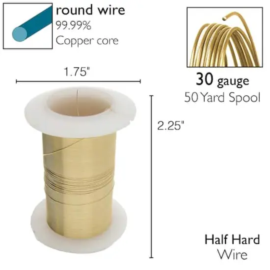 The Beadsmith&reg; Wire&trade; Elements 30 Gauge Tarnish-Resistant Wire Gold {7}