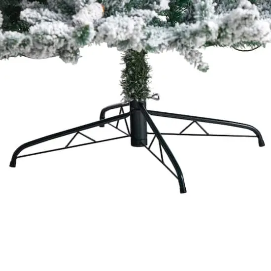 8ft. Pre-Lit Flocked Livingston Fir Artificial Christmas Tree with Pinecones, Clear LED Lights {7}