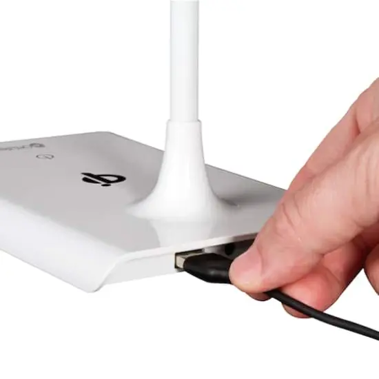 OttLite Wellness Series 21" White Power Up LED Desk Lamp with Wireless Charging {5}