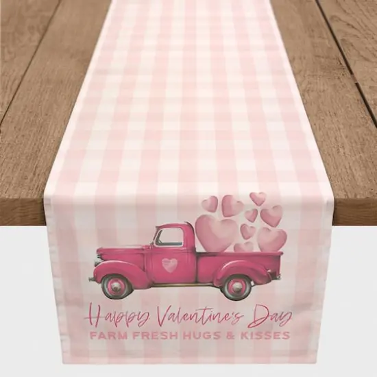 90" Valentine's Day Farm Fresh Hugs & Kisses Table Runner {3}