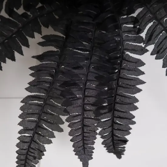 19in. Artificial Halloween Black Boston Fern - Set of 6 {4}