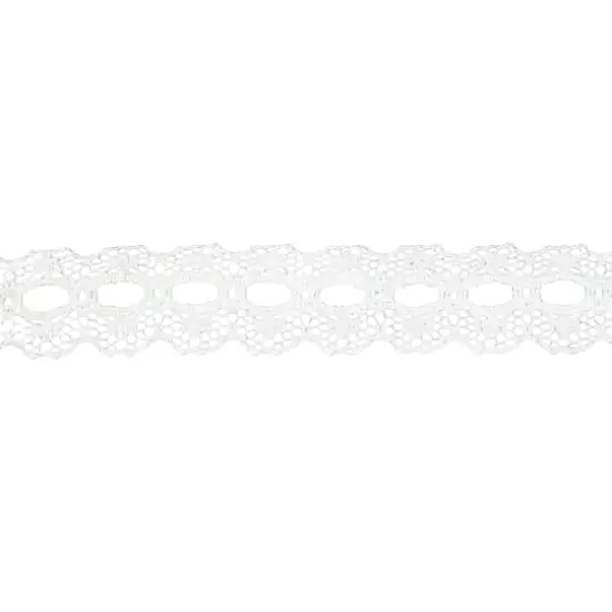 JAM Paper 13/16" x 25yd. Ivory Scallop Lace Ribbon {1}