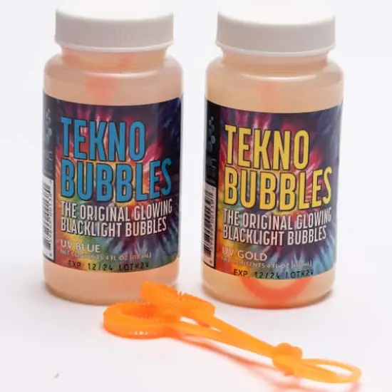 Atomic Bubbles 4oz. Blue & Gold Tekno Bubbles Bottles Set {1}
