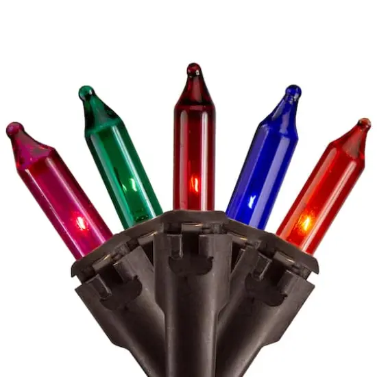 100ct. Multicolor Mini Christmas String Lights with Brown Wire {1}