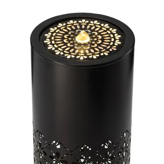 Glitzhome&reg; 23.5" Metal LED Cutout Pattern Outdoor Fountain {6}